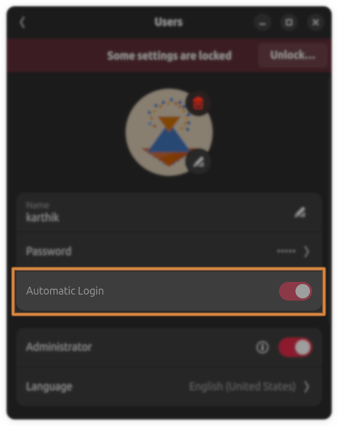 Click the Unlock.. button to change the setting